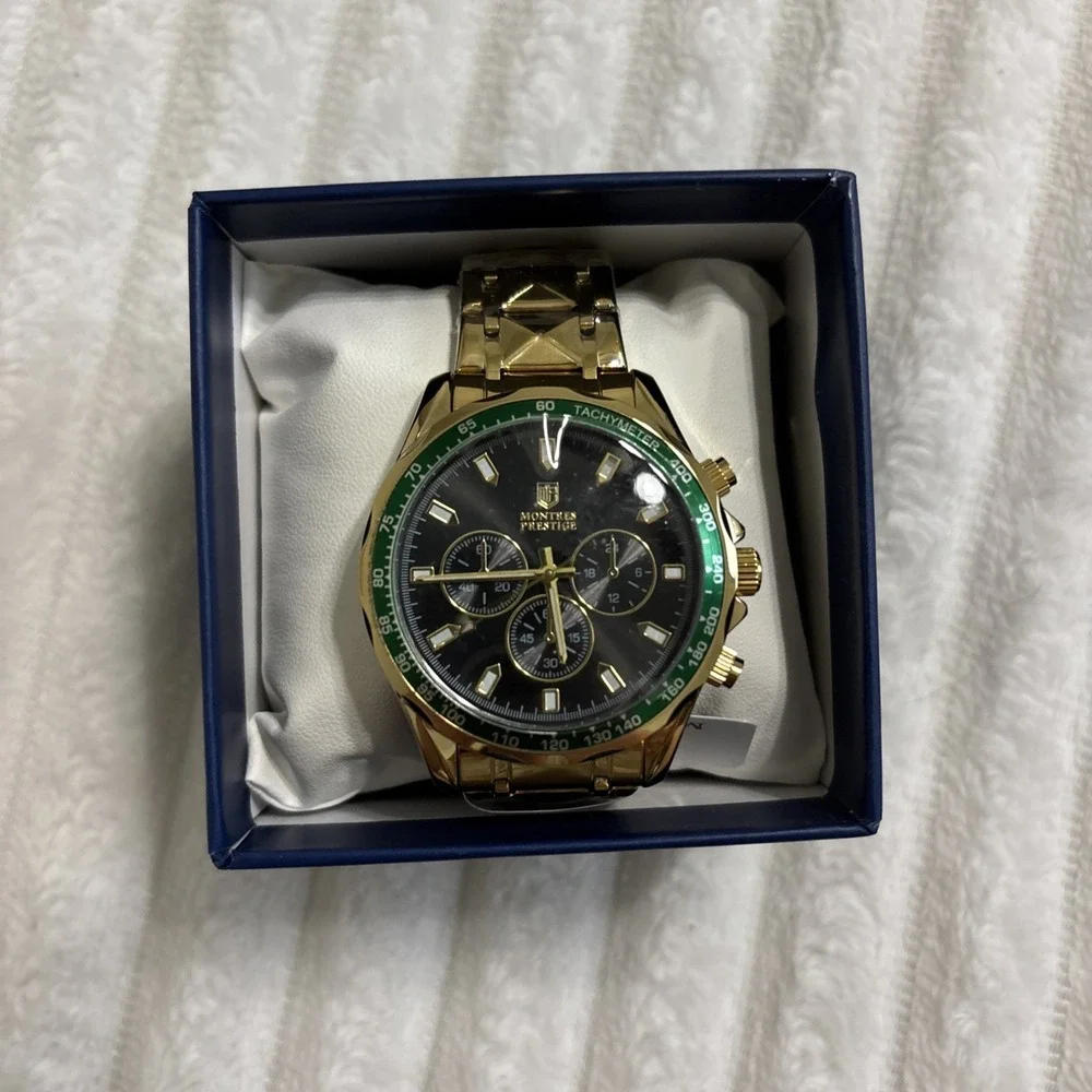 Montres Prestige MPW-0341 Men's Watch 44.5mm Green /black.  NEW